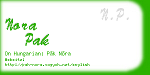 nora pak business card